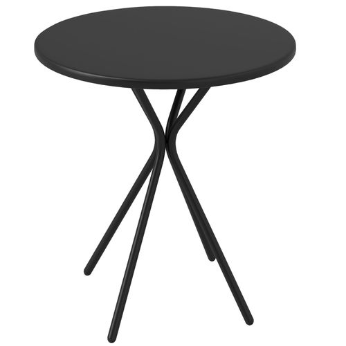Table De Jardin Ronde En Acier Ø60 X 70 Cm Pour Balcon Et Terrasse