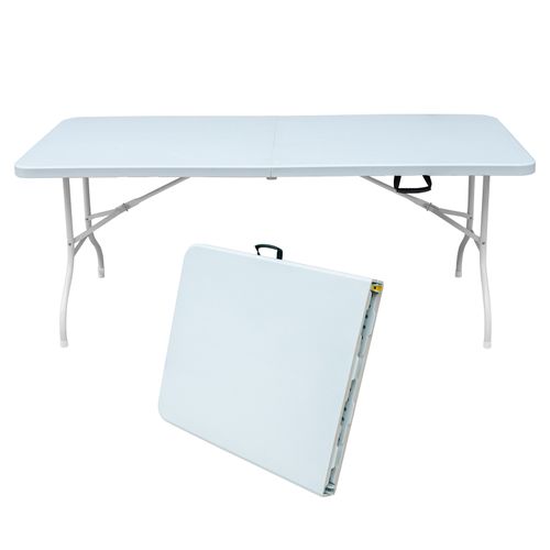 Table Pliante Robuste Portable 180 Cm, Multi-usage, Blanche