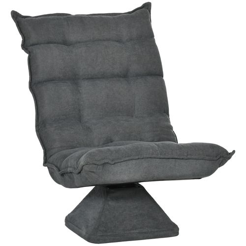 Fauteuil Au Sol Pivotant Avec Dossier Inclinable, Coussin Lounge Gris