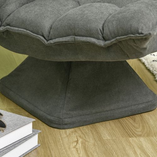 Fauteuil Au Sol Pivotant Avec Dossier Inclinable, Coussin Lounge Gris