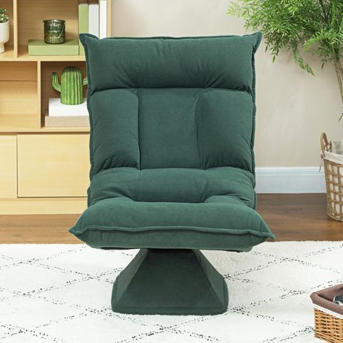 Fauteuil De Sol Pivotant 360° Avec Dossier Inclinable 5 Positions, Vert