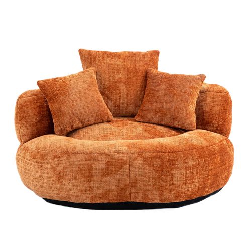 Fauteuil Poire Lazy Sofa Chenille Pour Adultes Et Enfants, Orange