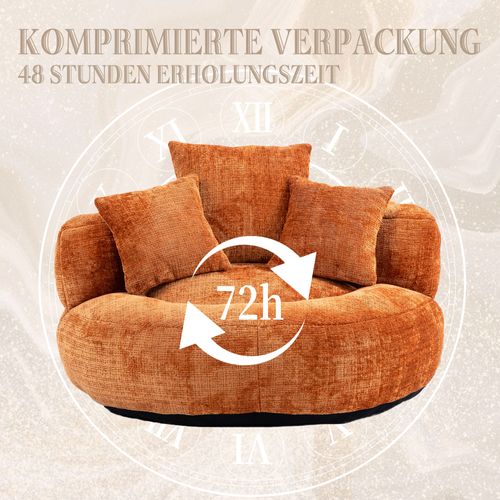 Fauteuil Poire Lazy Sofa Chenille Pour Adultes Et Enfants, Orange