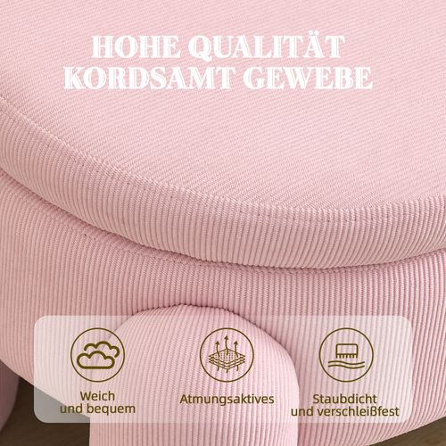 Banquette De Rangement Moderne En Chenille Rose Pour Salon Et Entrée