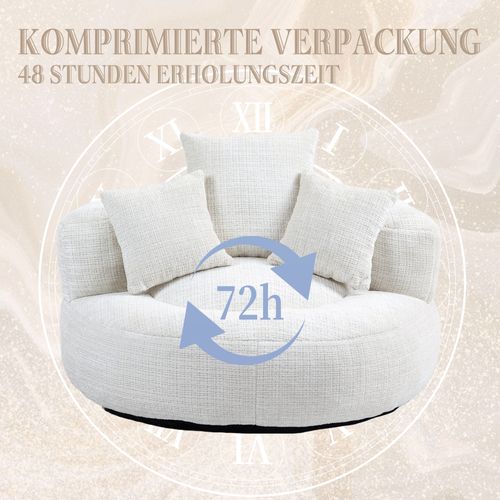 Fauteuil Poire Lazy Sofa Chenille Pour Adultes Et Enfants, Beige