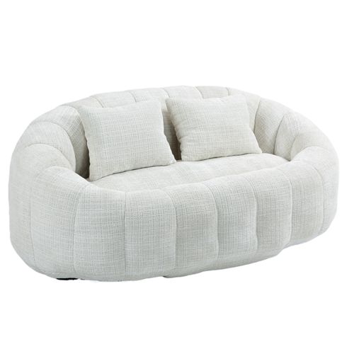 Lazy Sofa Chenille, Siège Confortable Pour Adultes Et Enfants, Beige