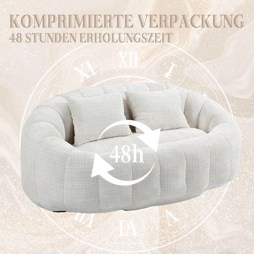 Lazy Sofa Chenille, Siège Confortable Pour Adultes Et Enfants, Beige
