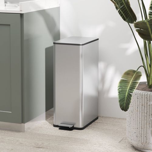 Poubelle à Pédale 20l En Acier Inoxydable Avec Seau Intérieur Et Couvercle