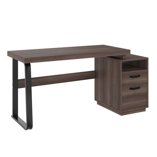 Bureau Moderne 135 Cm En Mdf Avec Rangement Multifonction Et Tiroirs Silencieux