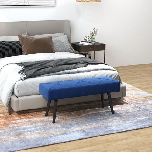 Banc Avec Coffre De µRangement En Velours 100 Cm - Bleu
