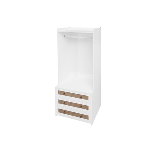 Armoire Blanche Avec 3 Tiroirs Style Boho Pour Chambre Et Séjour