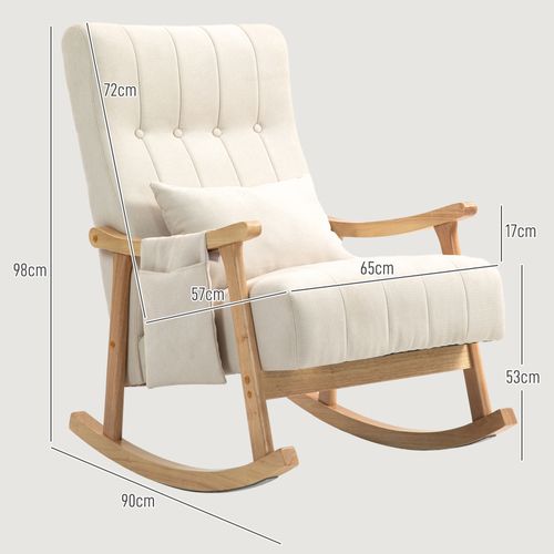 Fauteuil à Bascule Rembourré Avec Coussin Lombaire Et Rangement Latéral