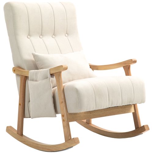 Fauteuil à Bascule Rembourré Avec Coussin Lombaire Et Rangement Latéral