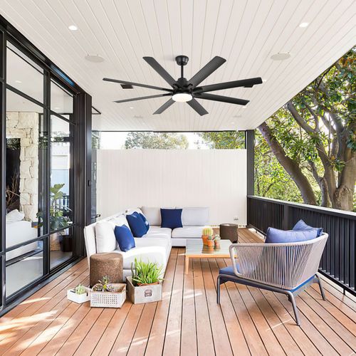 Ventilateur De Plafond Intelligent 168 Cm Avec LED Dimmable Et Commande Vocale