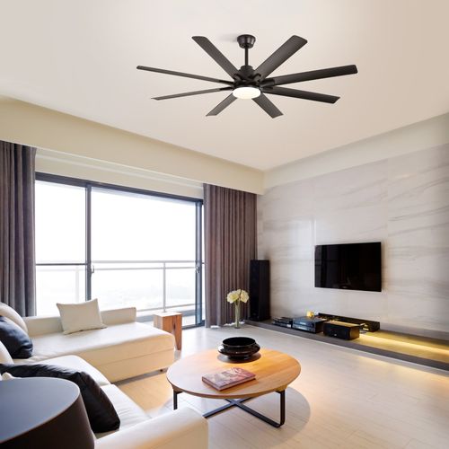 Ventilateur De Plafond Intelligent 168 Cm Avec LED Dimmable Et Commande Vocale