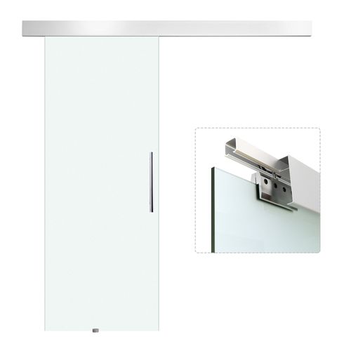 Porte Coulissante En Verre 2050x900 Mm Satinée Avec Kit Complet