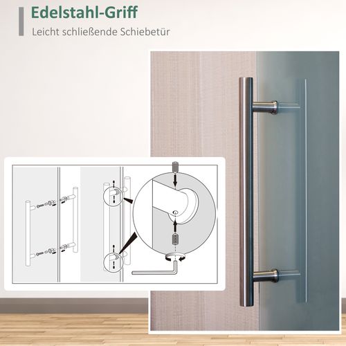 Porte Coulissante En Verre 2050x900 Mm Satinée Avec Kit Complet