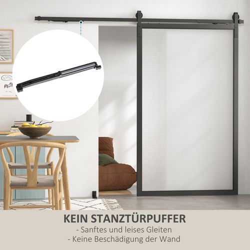 Kit Complet Rails Et Accessoires Porte Coulissante 244 Cm Noir