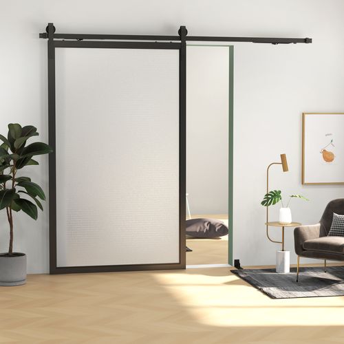 Kit Complet Rails Et Accessoires Porte Coulissante 244 Cm Noir