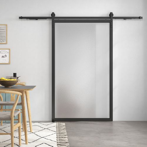 Kit Complet Rails Et Accessoires Porte Coulissante 244 Cm Noir