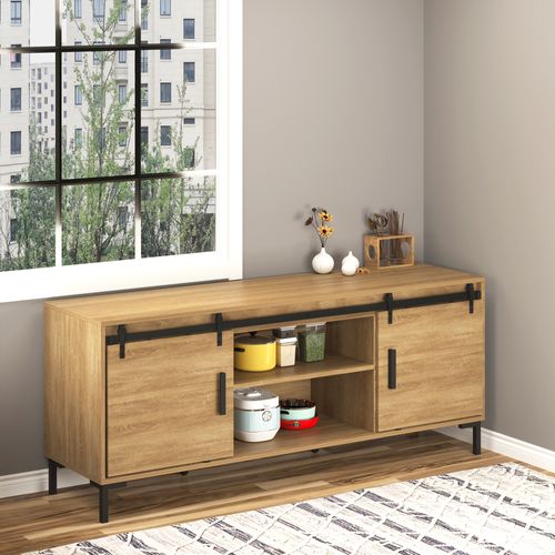 Kit De Quincaillerie Pour Portes Doubles 183 Cm En Acier Noir