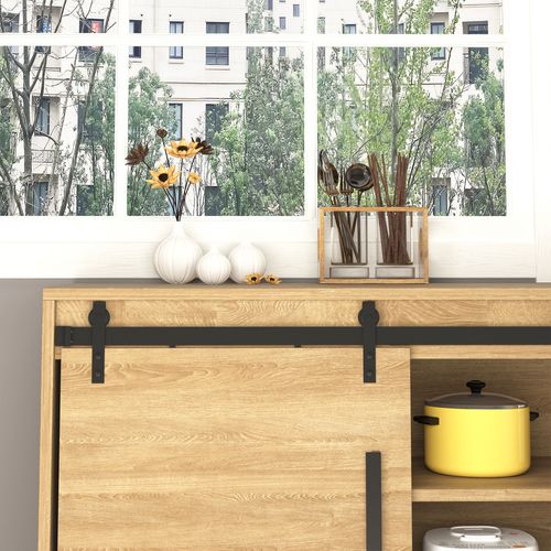 Kit De Quincaillerie Pour Portes Doubles 183 Cm En Acier Noir