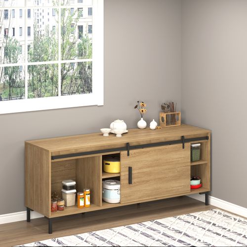 Kit De Quincaillerie Pour Porte Coulissante Simple 200 Cm Acier Noir