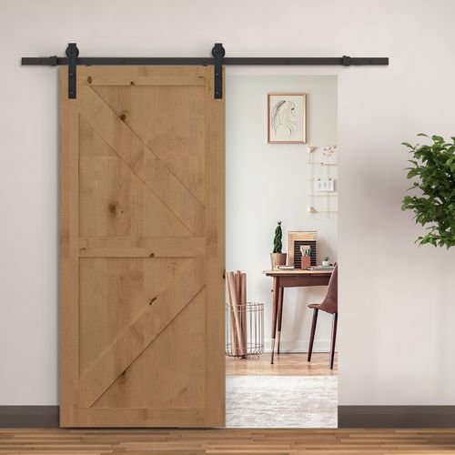 Schiebetürsystem Complet 200 Cm En Acier Pour Portes En Bois, Noir