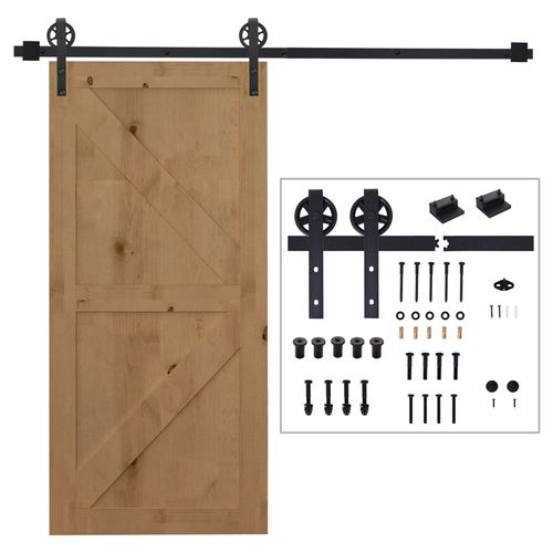 Kit Complet Pour Porte Coulissante 200 Cm En Acier Carbone Noir