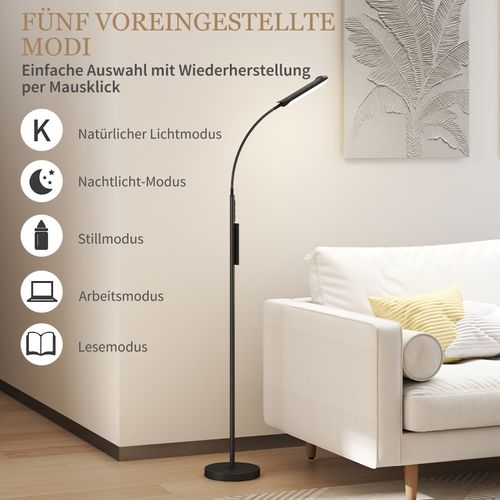 Lampadaire LED Dimmable Avec Télécommande Et Col De Cygne Réglable