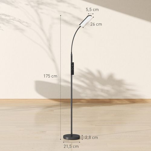 Lampadaire LED Dimmable Avec Télécommande Et Col De Cygne Réglable
