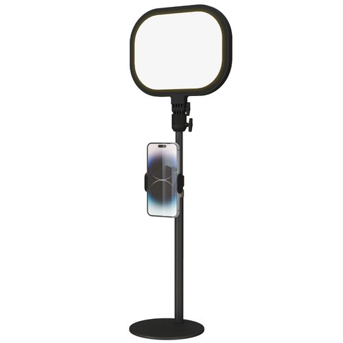 Lampe De Table LED Avec Support Téléphone, 5 Couleurs Et 10 Intensités, Métal Noir
