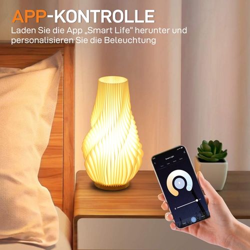 Lampe De Table LED Smart Avec Abat-jour 3d, Contrôle App Et Vocal
