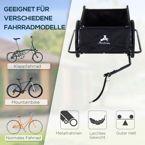 Remorque Vélo Cargo Pliable 40 Kg Noir Et Rouge, Robuste Et Pratique