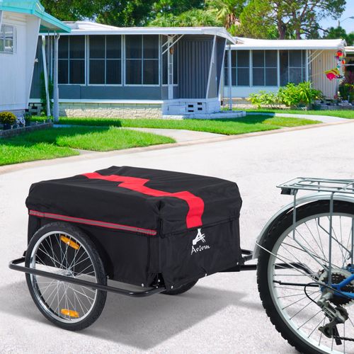 Remorque Vélo Cargo Pliable 40 Kg Noir Et Rouge, Robuste Et Pratique