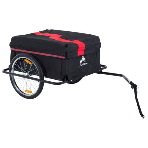Remorque Vélo Cargo Pliable 40 Kg Noir Et Rouge, Robuste Et Pratique