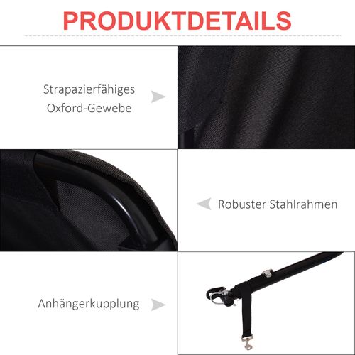 Remorque Vélo Cargo Pliable 40 Kg Rouge Et Noir, Pratique Et Robuste