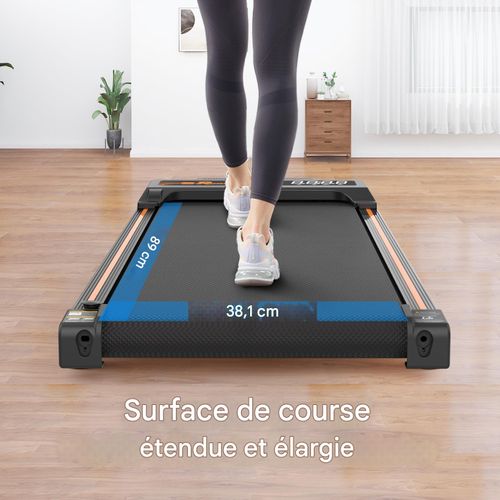 Tapis de marche compact inclinable 2,4° pour maison et bureau, silencieux LED, Télécommande