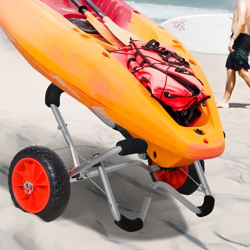 Chariot Pliable En Aluminium Pour Kayak Et Cano毛 Avec Roues Pu 75 Kg