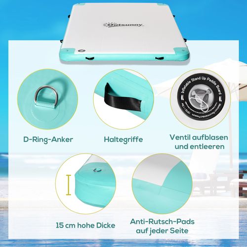 Île Flottante Gonflable 304x204 Cm Plateforme De Baignade 500 Kg