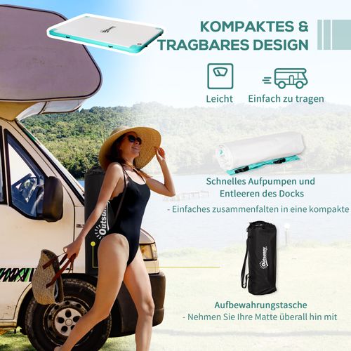 Île Flottante Gonflable 304x204 Cm Plateforme De Baignade 500 Kg