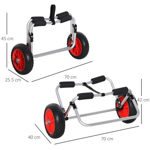 Chariot Pliable En Aluminium Pour Kayak Et Canoë Jusqu’à 90 Kg