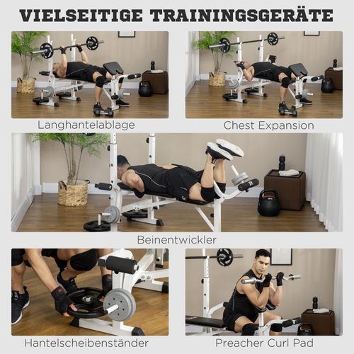 Banc De Musculation Multifonction Avec Presse Jambes Et Support Haltères