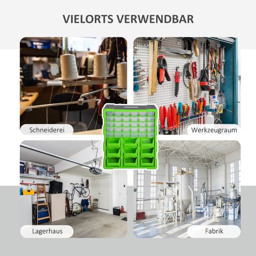 Boîte De Rangement à 39 Compartiments Pour Petites Pièces, Vert, Atelier Et Hobby