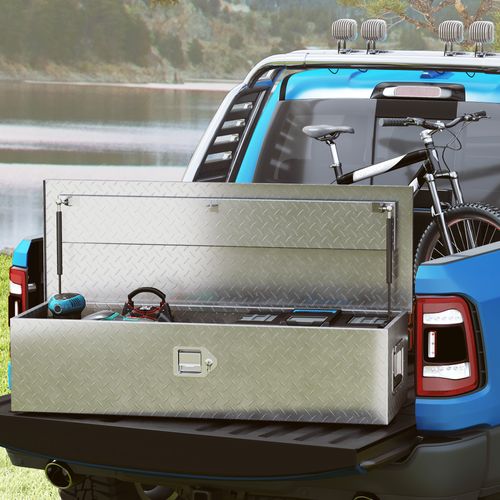 Coffre à Outils Aluminium Lkw Avec Poignée, Serrure Et Clés 99x33x25,5 Cm