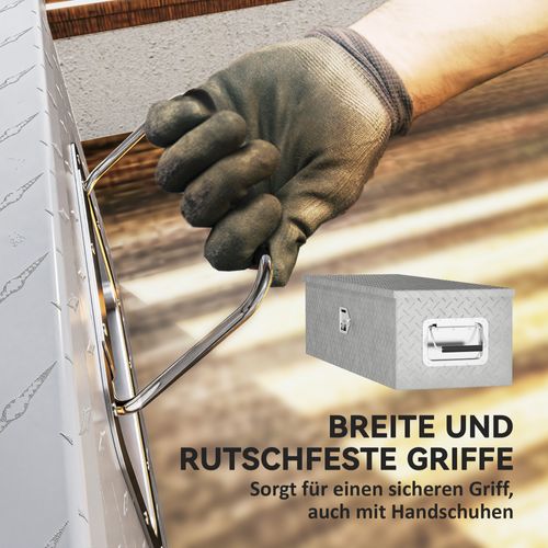 Coffre à Outils Aluminium Lkw Avec Poignée, Serrure Et Clés 99x33x25,5 Cm