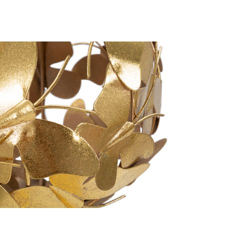 Sculpture Décorative Sphère Papillons En Métal Doré 40,5 Cm