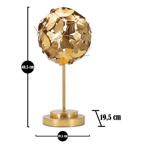 Sculpture Décorative Sphère Papillons En Métal Doré 40,5 Cm