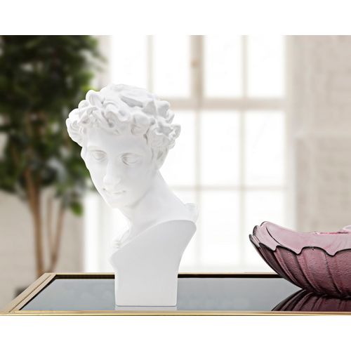 Sculpture Décorative Buste Jeune Homme Romain 30 Cm