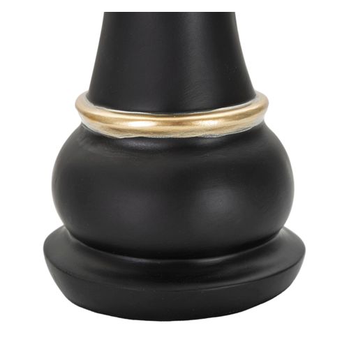 Sculpture Décorative Reine D’échecs Métal Noir Et Doré 25,5 Cm